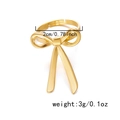 Verstellbarer goldener Edelstahlring mit Schleife und Bändern in poliertem Design - Hängender Bandschleifenstil (RI25Y0157-4)