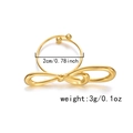 Adjustable golden stainless steel bow ring for women featuring a minimalist design - Minimalist Bow Style (RI25Y0157-8)