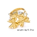 Adjustable golden ring featuring three bowknot designs with 2cm width and 6g weight - Triple Bow Array Style (RI25Y0157-9)