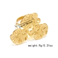 Adjustable golden flower ring featuring a three-layer floral design in polished finish - Stacked Triple Flower Style (RI25Y0160-2)