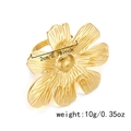Adjustable golden flower ring with radiant petal texture and a minimalist metallic finish - Blooming Flower Decoration Style (RI25Y0160-5)