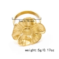 Adjustable golden flower ring with polished 2cm petal design for a beach style look - Large Flower Open Design Style (RI25Y0160-9)