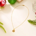 Collier flocon de neige doré avec cristaux colorés pour cadeau de Noël festif - Flocon de Pierre Colorée (NC25Y1144)