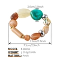 Detailed view of bohemian beaded bracelet featuring irregular acrylic beads and dimensions - AB0094-10