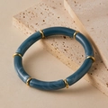 Detail van de bohemian buisarmband met donkergrijze marmeren textuur en gouden accenten - Cyaangrijs Marmer (AB0091-19)