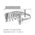 Detailed size chart showing leaf bracelet dimensions with silver and pearl accents - Silver Leaf Pearl Style (SZ60327-4)