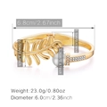 Detailed dimension guide for gold leaf bracelet with white pearl and sparkling crystals - Gold Leaf Pearl Style (SZ60327-2)