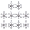 10er-Set silberne Schneeflocken-Anhänger mit Zirkon-Steinen für DIY-Schmuckherstellung - Silber Schneeflocke (Abb 1)