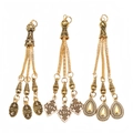 Macro view of vintage alloy tasbih tassel charms with intricate ethnic hollow patterns - Vintage Hollow Out Pendant Style (PX19)