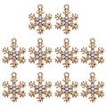 Set mit 10 goldenen Schneeflocken-Anhängern mit Zirkonia für DIY-Schmuckherstellung - Gold Schneeflocke (Abb 2)