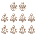 10er-Set goldene Schneeflocken-Anhänger mit Zirkonia-Stein für DIY-Schmuckherstellung - Gold Schneeflocke (Abb 4)