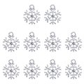 10er-Set silberne Schneeflocken-Anhänger mit Zirkonia für DIY-Schmuckherstellung - Silber Schneeflocke (Abb 3)