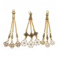 Detail of gold alloy tasbih tassels with Celtic knot and snowflake charm pendants - Celtic Knot Floral and Snowflake Style (PX14)