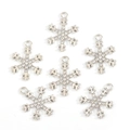 Sechser-Set Schneeflocken-Anhänger aus Silber mit Zirkon-Kristallen für DIY-Schmuck - Silber Hohl Schneeflocke (Abb 6)