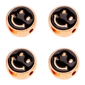 DIY rose gold smile face charm bead with black enamel for jewelry making bracelets - 10mm / Black Smiley Face