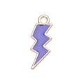 Pendentif éclair doré avec émail violet brillant et anneau de fixation supérieur - Violet foncé