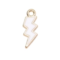 Détail du pendentif éclair doré avec émail blanc pour la création de bijoux DIY - Blanc