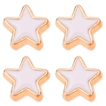 Golden edge five-point star charms with white enamel inlay for DIY jewelry making - 10mm / White Star Pattern