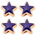 Deep blue enamel star-shaped alloy spacer beads with gold finish for DIY jewelry - 10mm / Royal Blue Star Pattern