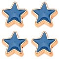 Star-shaped 10mm DIY alloy charms with navy blue enamel and rose gold finish - 10mm / Peacock Blue Star Pattern
