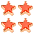 DIY jewelry making star charm in bright orange enamel with polished gold finish - 10mm / Orange Star Pattern