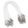 Collar de cordón encerado blanco de 1,5mm con cierre de mosquetón plateado y cadena - Blanco