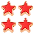 Star-shaped alloy beads with red enamel and golden finish for DIY jewelry making - 10mm / Red Stars Pattern
