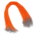 Pack de collares de cordón encerado naranja de 1,5 mm con cierre de langosta plateado - Rojo Anaranjado