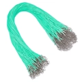 Cordón de collar encerado verde menta con cierre de langosta y cadena extendida - Azul lago