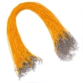 Cordón de collar encerado naranja con cierre de langosta plateado para joyería DIY - Naranja