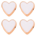 DIY rose gold heart charms with white enamel inlay for custom jewelry bracelets - 10mm / White Heart Pattern