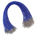 Cordón de collar azul con cierre de langosta plateado y cadena de extensión para joyas - Azul Zafiro