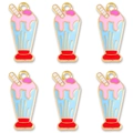 DIY colorful alloy ice cream pendants for handmade jewelry and keychain charms - Blue