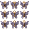 Set of 9 lavender resin butterfly pendants with gold metal edges for DIY jewelry crafts - Black