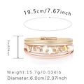 Spécifications de taille pour bracelet bohème multicouche en cuir PU avec perles dorées - Style de Gravier Bohème Multicouche (SZ00310-4)