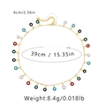 Detail view of 18K gold plated necklace with dimensions 39cm length and colorful pendants - 18K Gold / Colorful Rings Style (KN0015)