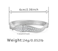 Detailed view of silver open leaf bangle with dimensions showing 6cm inner diameter - Silver Overlapping Leaf Rhinestone Style (SZ60459-2)