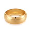 Polished gold drum-style cuff bracelet with a glossy mirror finish and open design - Gold