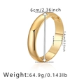 Polished gold cuff bracelet detail with dimensions 6cm inner diameter and 1.4cm width - Gold Mirror Wide Style (SZ60513-1)