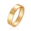 Minimalistisches goldener Federarmreif mit poliertem Finish und strukturierter Innenseite - Spiegelpoliert (SZ60531-1) / Gold
