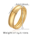 Detailed view of golden wide hinged bangle showing 6cm inner diameter and 1.95cm surface width - Gold Smooth Arc Style (SZ60528-1)