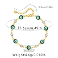 Detailed dimension guide for the 18K gold evil eye bracelet with green enamel beads - Green Bead Rhinestone Style (KB0288-2)
