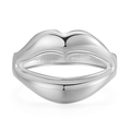 European style alloy cuff ring with creative silver lip shape design and polished finish - Silver (SZ60577-2)