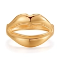 European style gold lip-shaped alloy ring with polished metal texture and creative design - Gold (SZ60577-1)