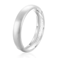 Bracelet jonc argenté mat en métal poli avec charnière et design épuré minimaliste - Fermeture à Charnière (SZ60601-2) / Argent Brossé Mat