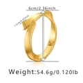 Detailed view of irregular twisted nail bracelet with 6cm inner diameter and 54.6g weight - Gold Nail Twist Style (SZ60600-1)