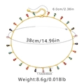 Detailed view of colorful evil eye teardrop pendants necklace with size measurements - 18K Gold / Multicolor Eye Pendants Style (KN0146)
