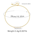 Detaillierte Größentabelle für 18K vergoldete Perlenkette mit Maßen in Zoll und cm - 18K-Gold / Drei Perlen nebeneinander Stil (KN0188)