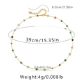 Dettaglio della collana con pietre smeraldo grezze, lunghezza 39cm e catena 6cm - Stile Pietre Miste Colorate (KN0215)