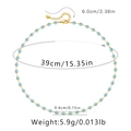 Specifiche dettagliate delle dimensioni per la collana a catena dorata con cristalli blu - Stile Perline Blu Cielo (KN0242)